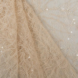 Sequined Floral Corded Lace (1683BD) - Sand