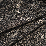 Beaded Scalloped Leavers Lace (1684BD) - Black