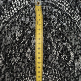Beaded Scalloped Leavers Lace (1684BD) - Black