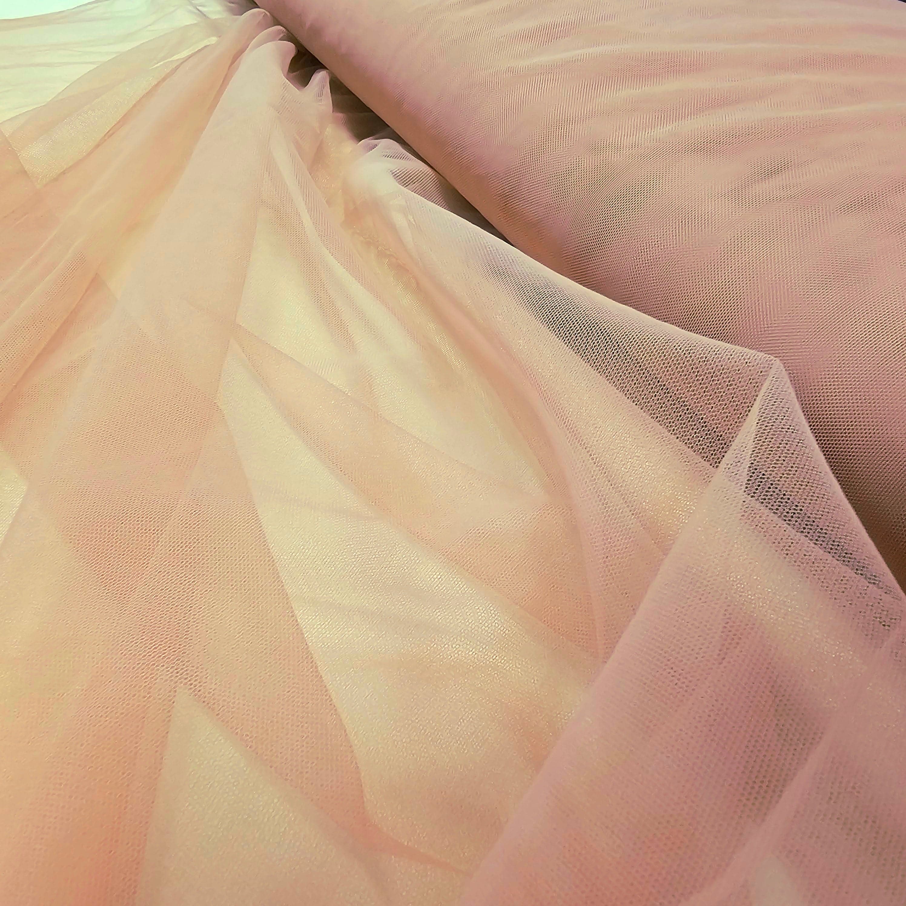 Old Rose 1D Tulle — lightweight and soft, 100% nylon, 160cm wide