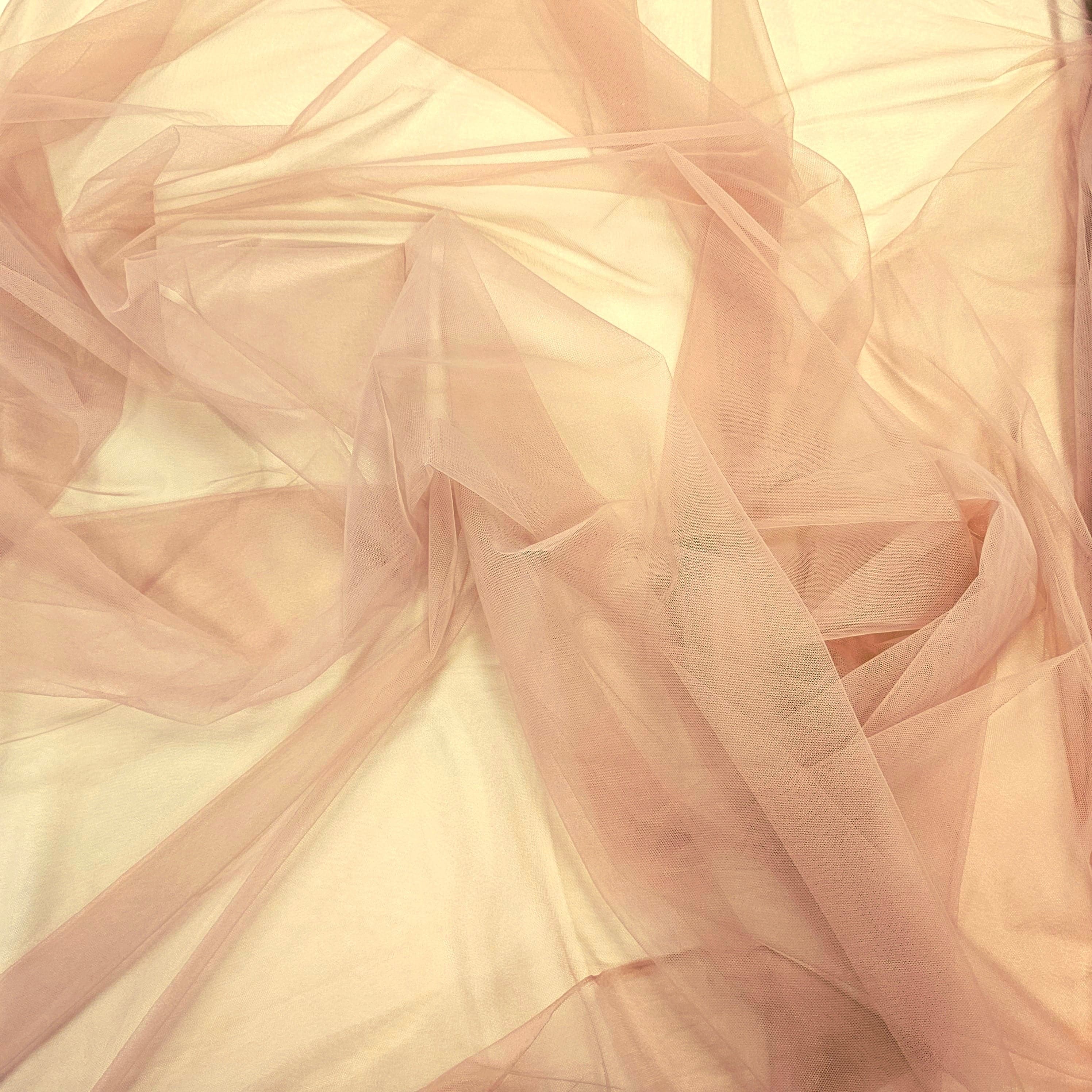 Old Rose 1D Tulle — lightweight and soft, 100% nylon, 160cm wide