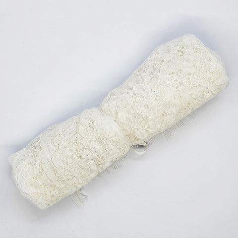 Cut Piece Ornamental Corded Lace (1633) Ivory