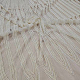 Ivory Beaded Tulle — featuring hand-beading, 100% polyamide, 140cm wide