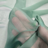 Forest Satin Chiffon — lightweight and sheer with a fluid, airy drape and a smooth satin luster finish, 100% mulberry silk, 140cm wide