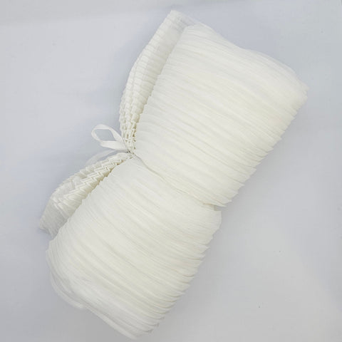 Remnant Pleated tulle   Ivory