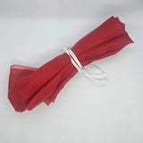Deep Red Silk Organza — lightweight, sheer and smooth with a low-sheen finish, 100% silk, 137cm wide