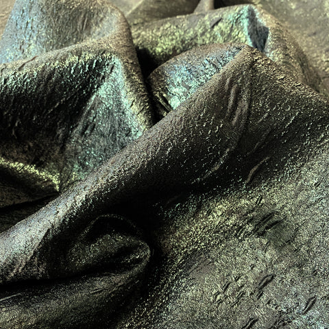 Crushed Metallic Jacquard (Y30684)  Bottle Green