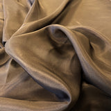 Dark Chocolate Habotai — soft with a light, airy drape and a smooth satin finish, 100% mulberry silk, 140cm wide
