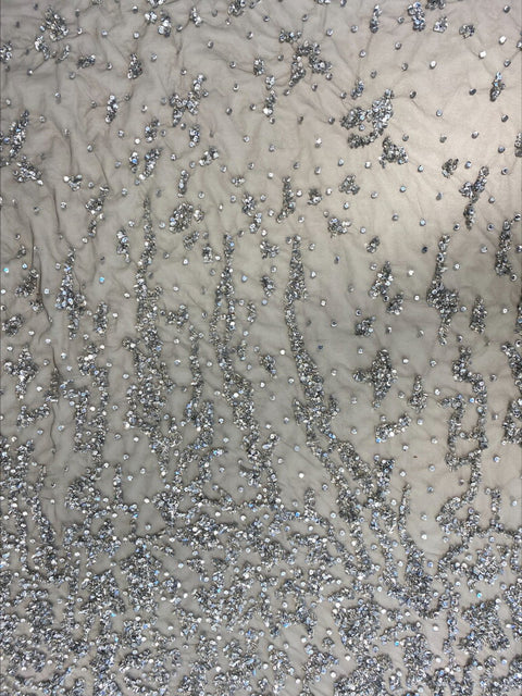 Sequined tulle (K26107) Silver