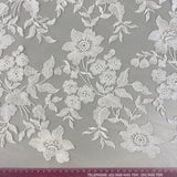 Ivory Embellished Floral Tulle — featuring floral motifs, 60% rayon 40% nylon, 140cm wide