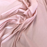 Pale Pink Polyester Dupion — mid-weight and crisp with a lightly slubbed texture, 100% polyester, 140cm wide