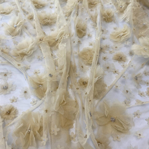 Embellished 3D Tulle (K25893) Butter