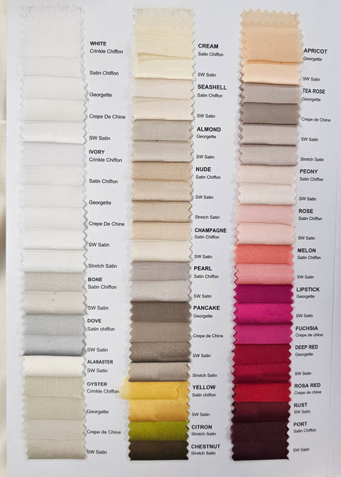 Sample Card Light Weight Mulberry Silks