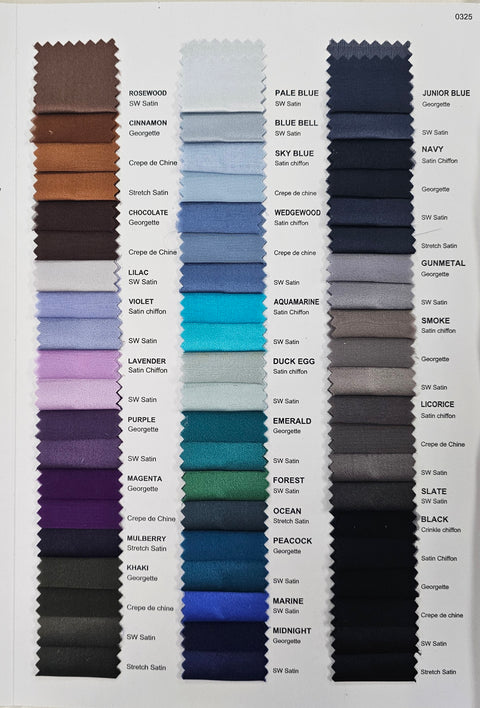 Sample Card Light Weight Mulberry Silks