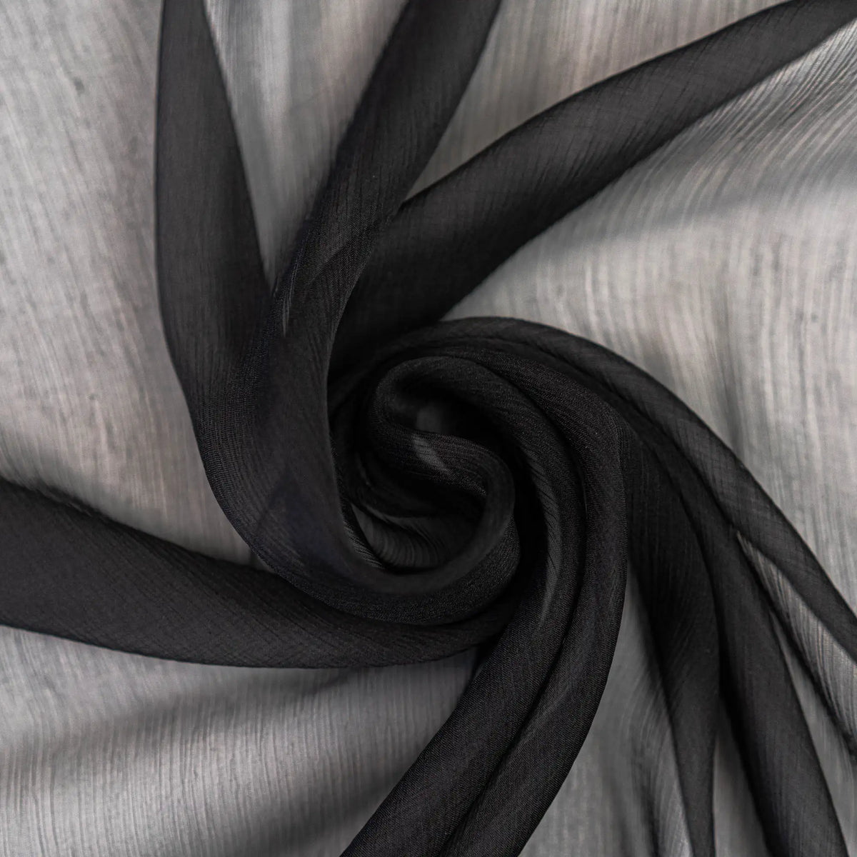 Crinkle Silk Chiffon - Black