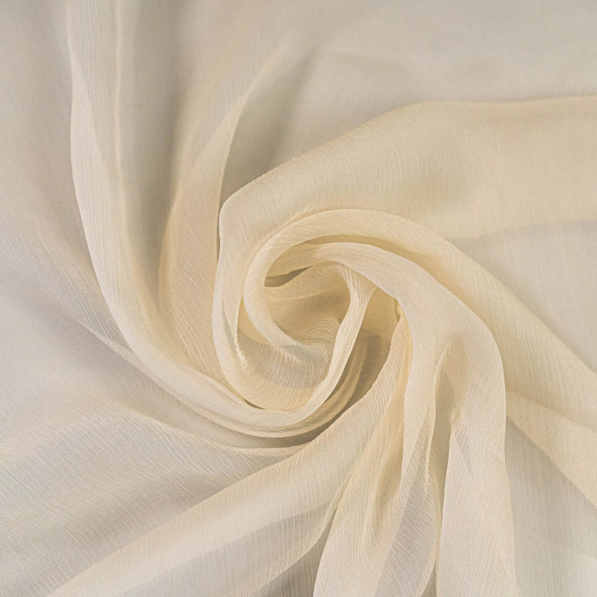 Crinkle Silk Chiffon - Cream