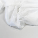 White Crinkle Chiffon — a lightweight, sheer silk chiffon with a crinkled texture, 100% silk, 137cm wide
