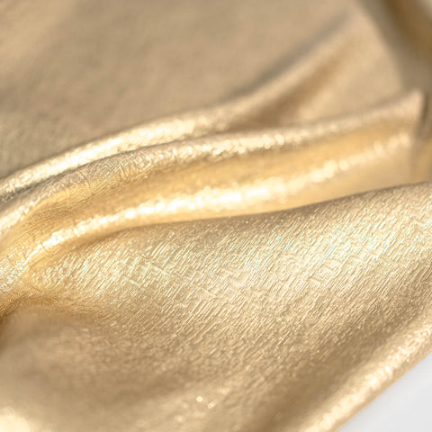 Metallic gold jacquard brocade fabric draped, designer couture fabric for eveningwear dress