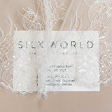 Ivory Beaded Lace — featuring scalloped edges, floral motifs and hand-beading, in nylon and viscose, 130cm wide