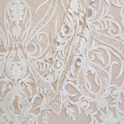 Beaded Tulle (K24316) Ivory