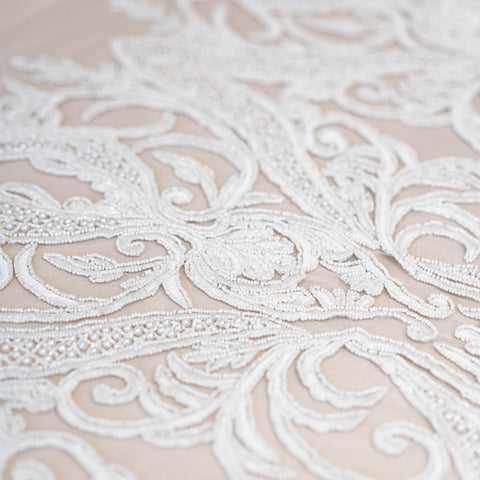 Beaded Tulle (K24316) Ivory