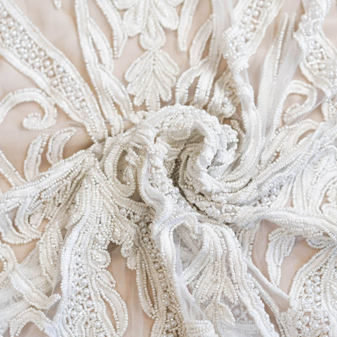 Beaded Tulle (K24316) Ivory