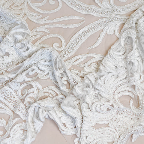 Beaded Tulle (K24316) Ivory