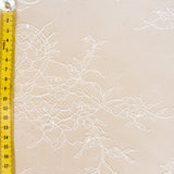 Ivory Beaded Lace — featuring scalloped edges, floral motifs and hand-beading, in nylon and viscose, 130cm wide