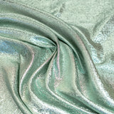 Spearmint Metallic Jacquard — featuring a woven metallic jacquard design with a soft feel and stiff drape, 140cm wide