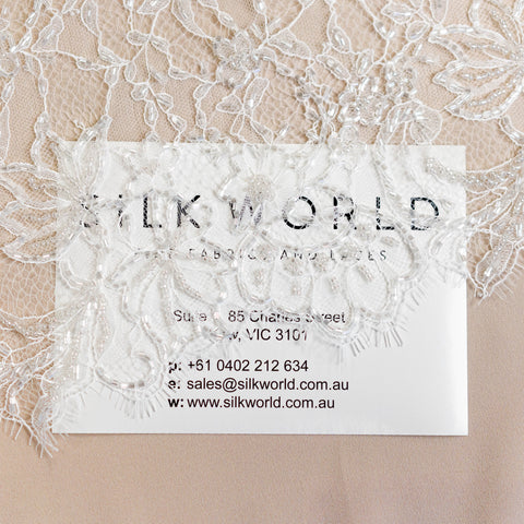 Floriated Beaded Lace Trim (1658BT) - Ivory