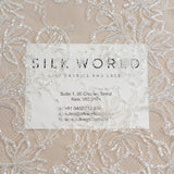 Floral Motif Beaded Fine Lace (1658BD) - Ivory