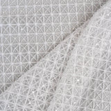 White Lattice Embroidered Tulle — featuring hand-beading and sequins, 50% nylon 50% rayon, 130cm wide