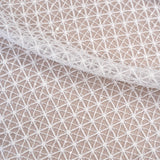 White Lattice Embroidered Tulle — featuring hand-beading and sequins, 50% nylon 50% rayon, 130cm wide
