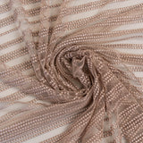 Skin Spot Stripe Embroidered Tulle — featuring scalloped edges, 50% nylon 50% rayon, 130cm wide