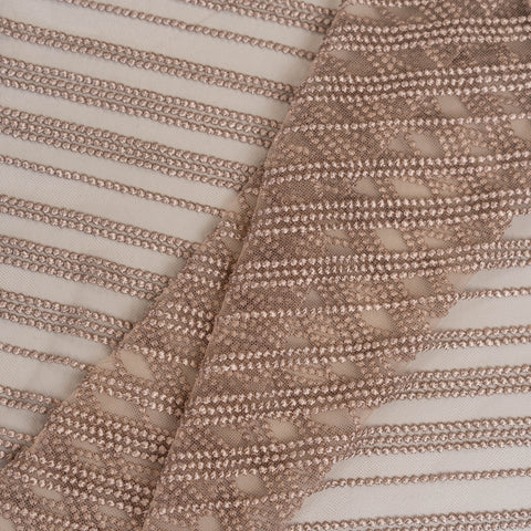 Spot Stripe Embroidered Tulle (LV10975) - Skin