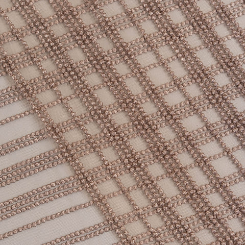 Spot Stripe Embroidered Tulle (LV10975) - Skin