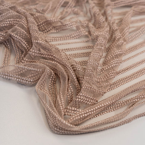 Spot Stripe Embroidered Tulle (LV10975) - Skin