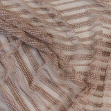 Skin Spot Stripe Embroidered Tulle — featuring scalloped edges, 50% nylon 50% rayon, 130cm wide