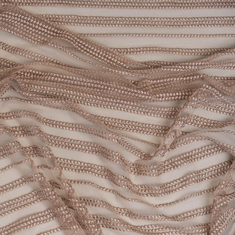 Spot Stripe Embroidered Tulle (LV10975) - Skin