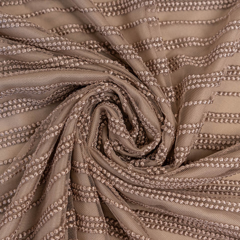 Spot Stripe Embroidered Tulle (LV10975) - Skin