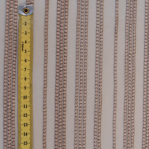 Spot Stripe Embroidered Tulle (LV10975) - Skin