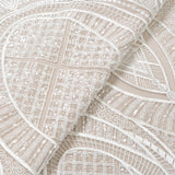 Ivory Embellished Tulle — featuring scalloped edges and hand-beading, 50% nylon 50% rayon, 130cm wide