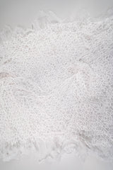 Off White Elastic Crushed Tulle — featuring a crushed texture, 100% nylon, 50cm wide