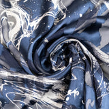 Printed Silk Devore - Navy (108cm)