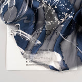 Printed Silk Devore - Navy (108cm)