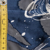 Printed Silk Devore - Navy (108cm)