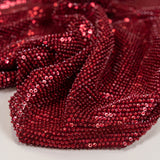 Ruby Mini Flower Sequin Embellished Tulle — featuring sequins, 60% rayon 40% nylon, 140cm wide