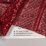 Ruby Mini Flower Sequin Embellished Tulle — featuring sequins, 60% rayon 40% nylon, 140cm wide
