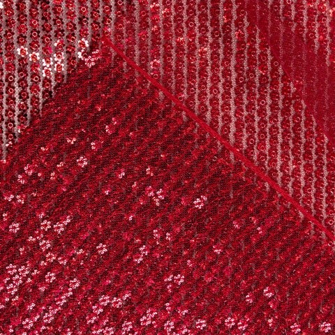 Mini Flower Sequin Embellished Tulle (VJ1256213) - Ruby