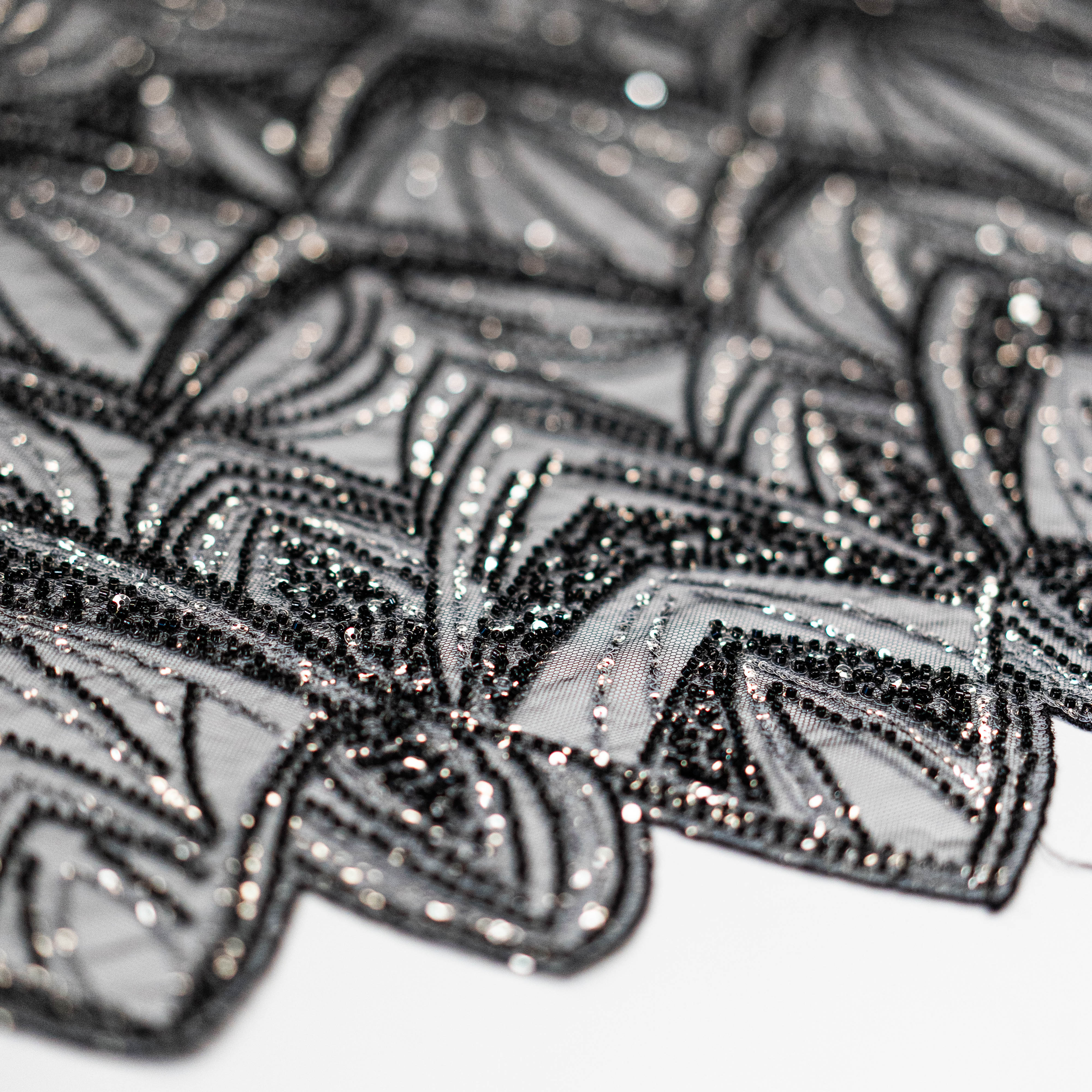 Embellished Tulle (W53193) - Black / Silver